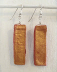 handmade red gold clay earrings