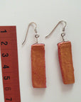 handmade red gold clay earrings