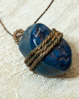 blue agate pendant