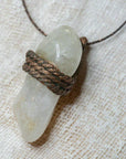 White translucent agate pendant