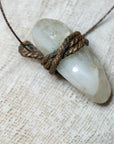 White translucent agate pendant