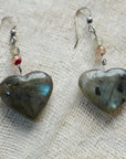 natural stone heart earrings