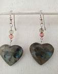 natural stone heart earrings