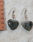 natural stone heart earrings