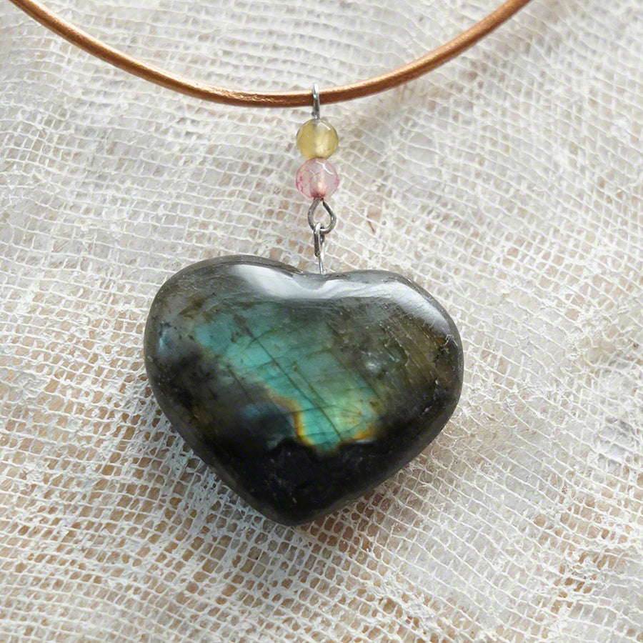 natural stone heart pendant