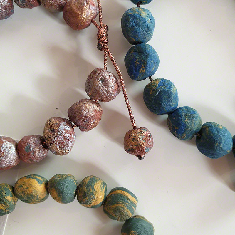 Bracelets with handmade clay beads