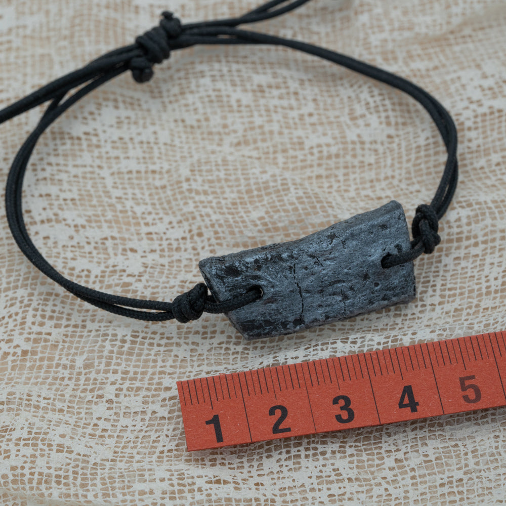 Unisex black - silver bracelet with clay