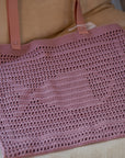 Handmade Crochet Tote Bag in Dusty Rose – A Touch of Kea Island Style