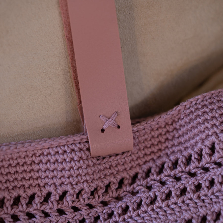 Handmade Crochet Tote Bag in Dusty Rose – A Touch of Kea Island Style