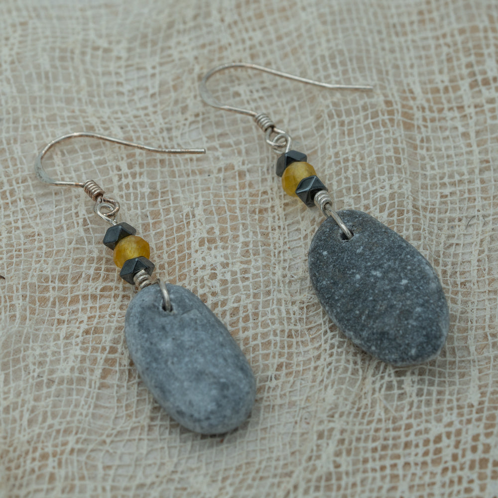 Sea pebble earrings