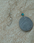 Sea pebble pendant with silver chain