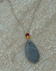 Sea pebble pendant with silver chain