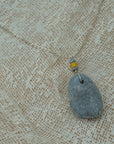 Sea pebble pendant with silver chain