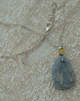 Sea pebble pendant with silver chain