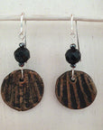 black gold clay earrings