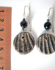 black gold clay earrings