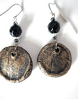 black gold clay earrings