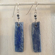 Blue silver clay earrings