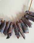 Blue silver terracotta clay necklace