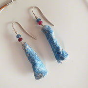 White blue clay earrings