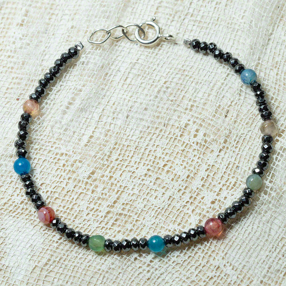 hematite agate beads bracelet