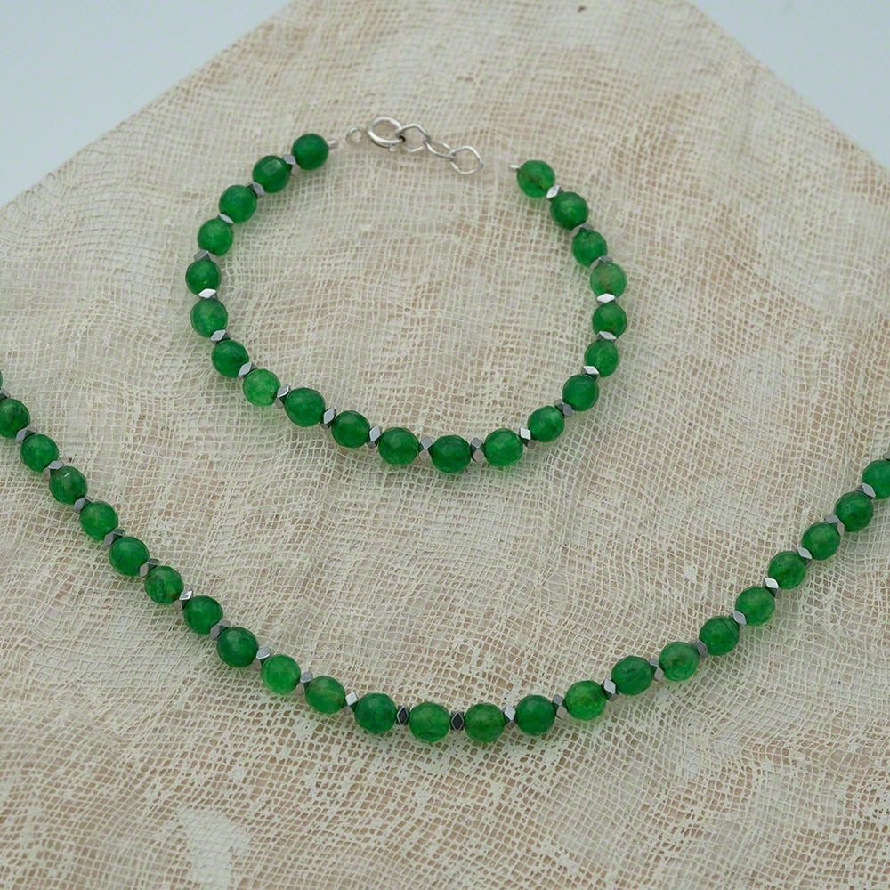 green agate hematite bracelet pendant