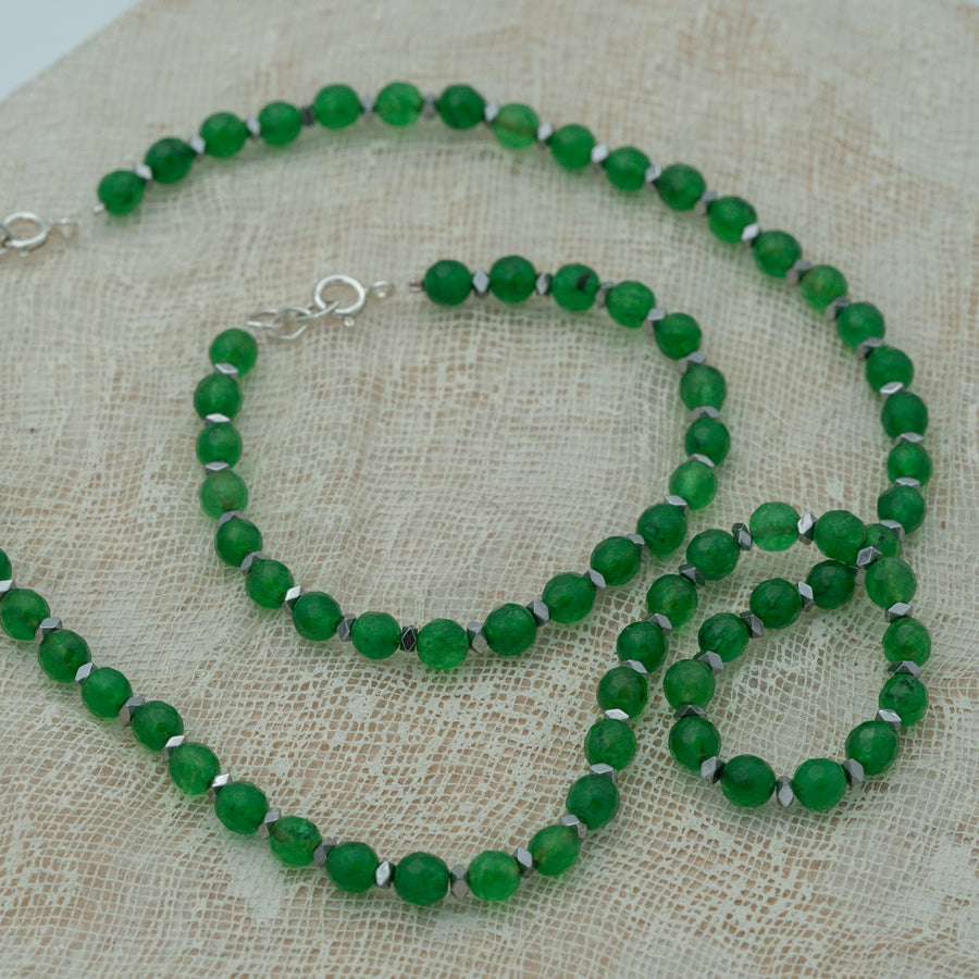 green agate hematite bracelet pendant
