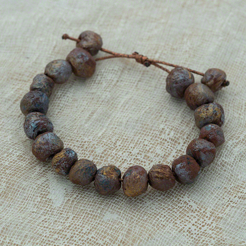 clay bracelet with handmade beads