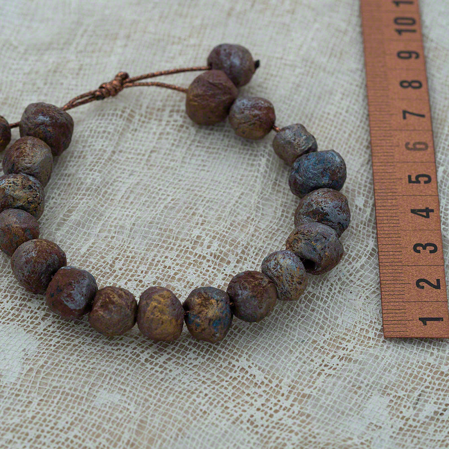 clay bracelet with handmade beads
