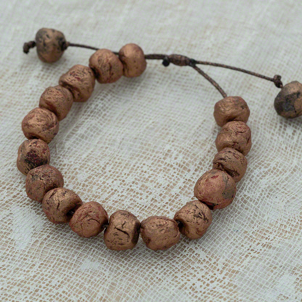 clay bracelet with handmade beads