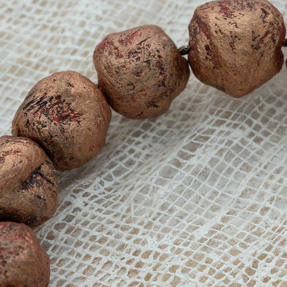 clay bracelet with handmade beads