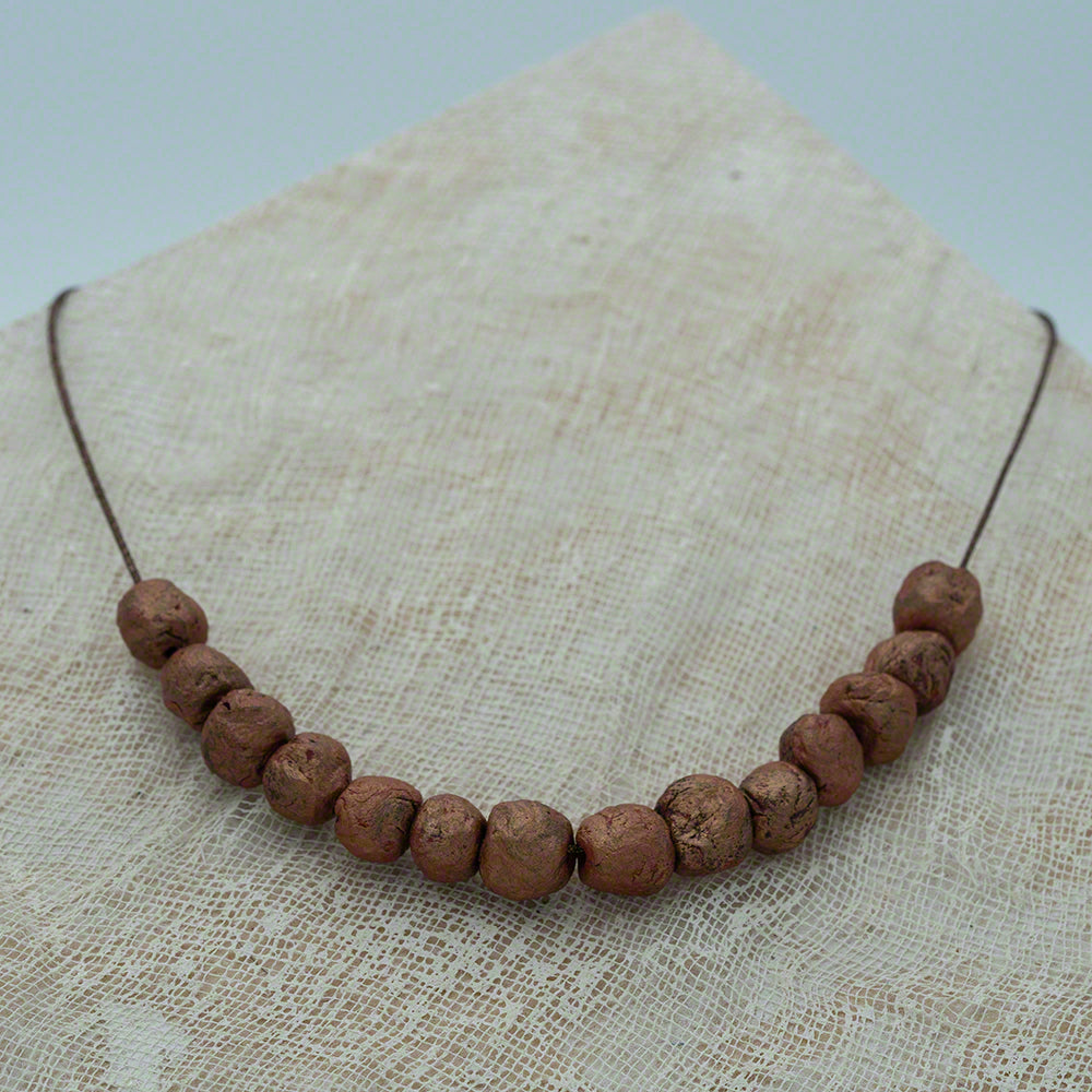 Necklace with handmade beads