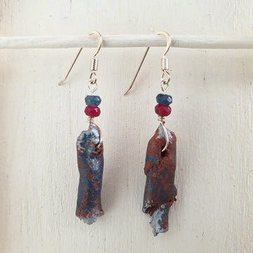Handmade earrings from self-drying clay