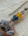 Green gold terracotta irregular clay earrings 