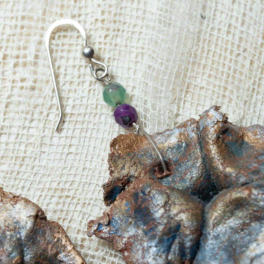 clay earrings with agate silver 925