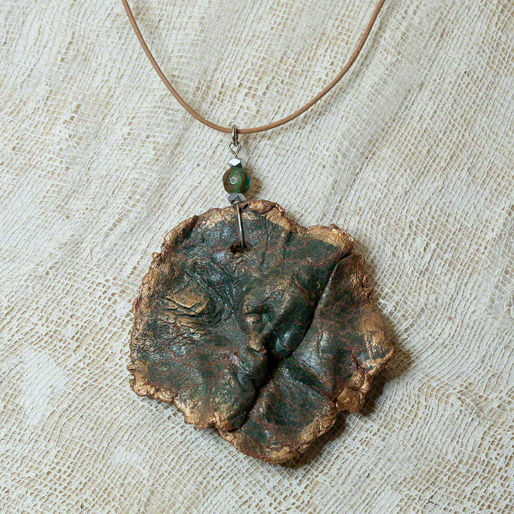 handmade clay pendant