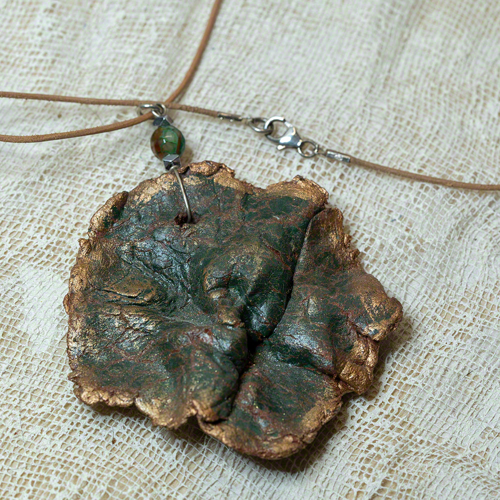 handmade clay pendant