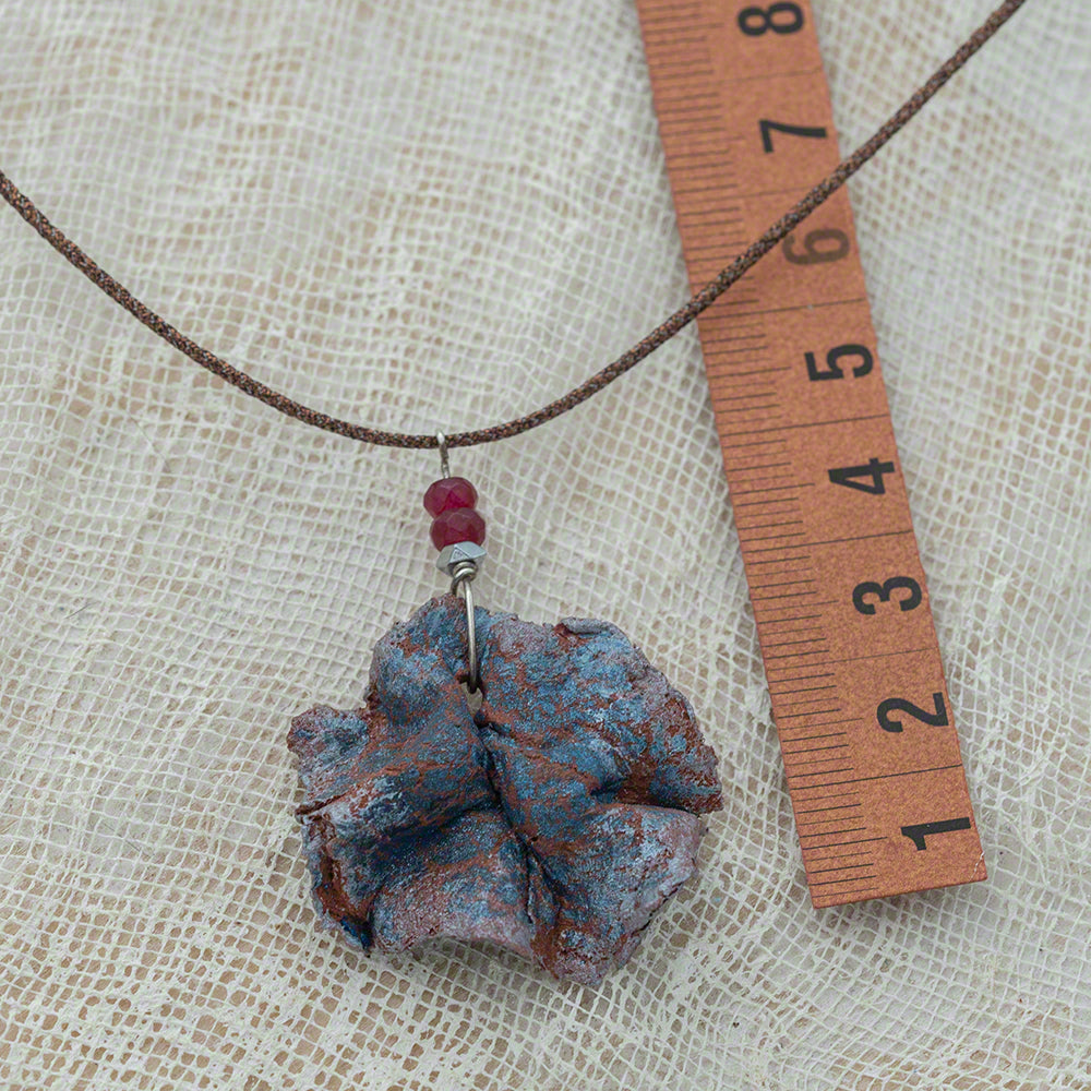 handmade clay pendant agate hematite