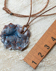 Blue silver terracotta irregular clay pendant