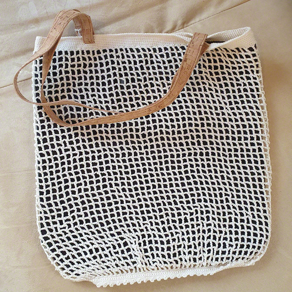 handmade crochet bag with lining