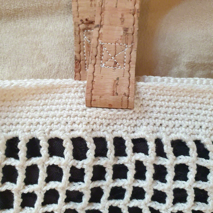 handmade crochet bag with lining