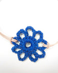 Handmade crochet bracelet blue flowe