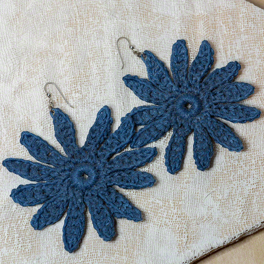 crochet flower earrings