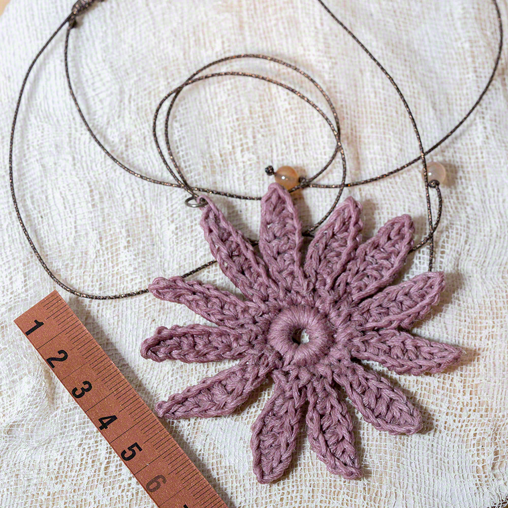 crochet flower pendant