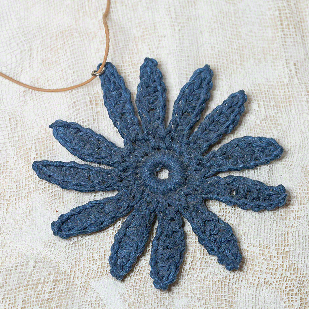 crochet flower pendant