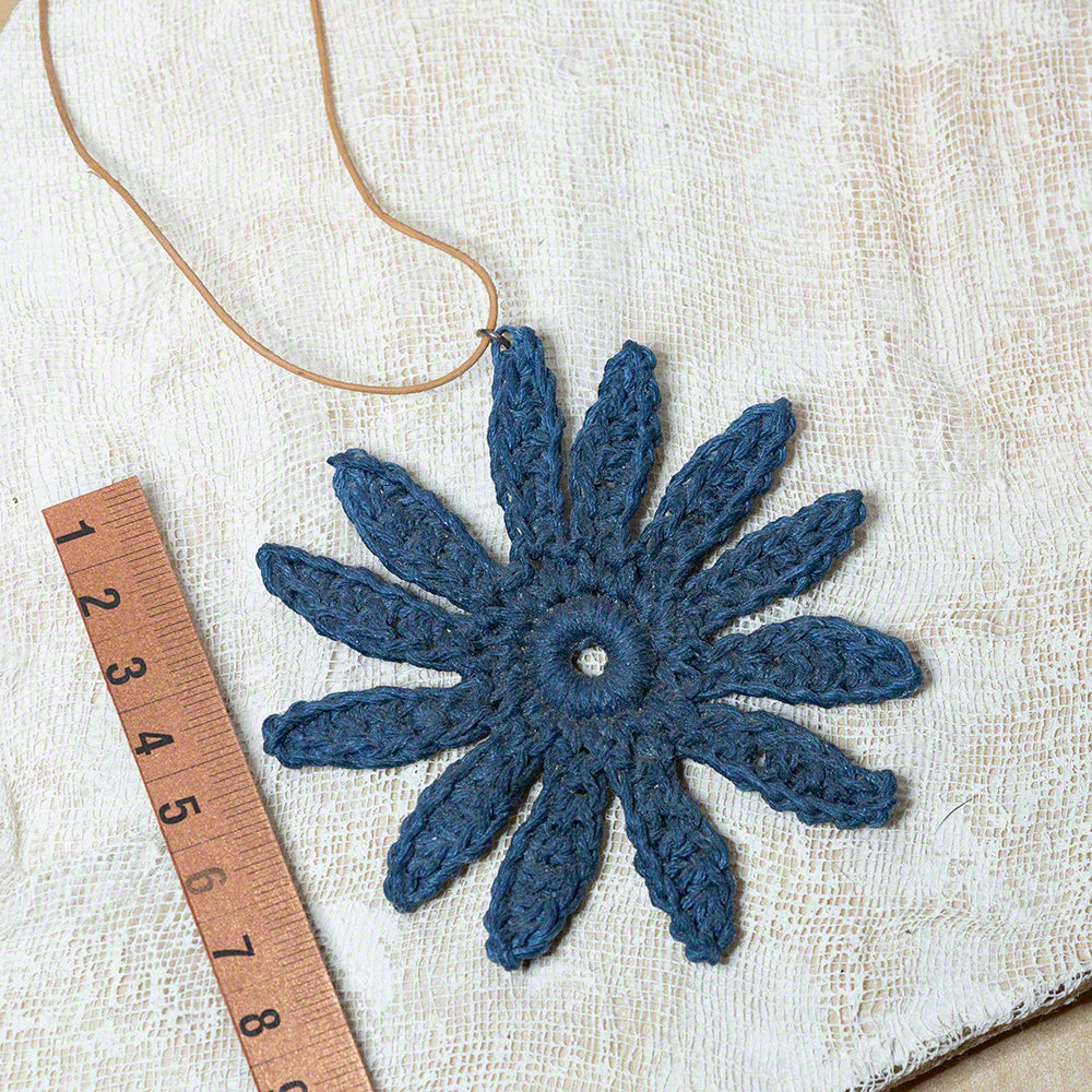 crochet flower pendant