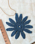 crochet flower pendant