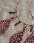 handmade crochet pendant with leaves