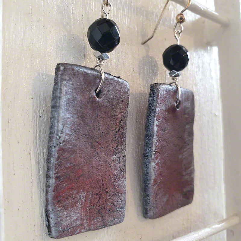 handmade clay earrings silver 925