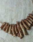 handmade gold iridiscent clay nacklace